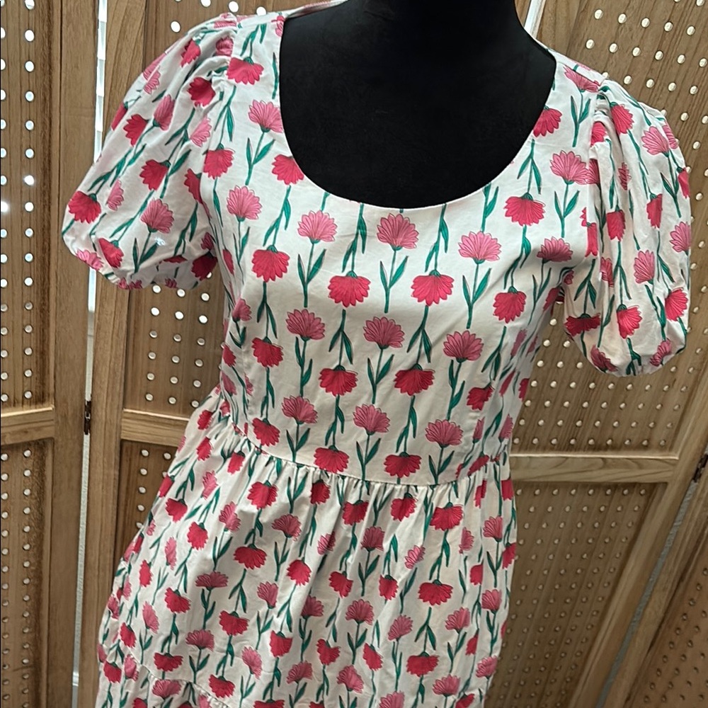 Floral Puff Sleeve Dress - Picture 2 of 4